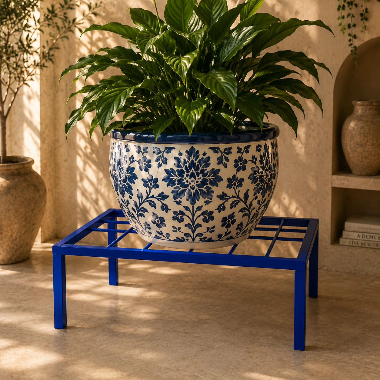 Square metal plant stand 