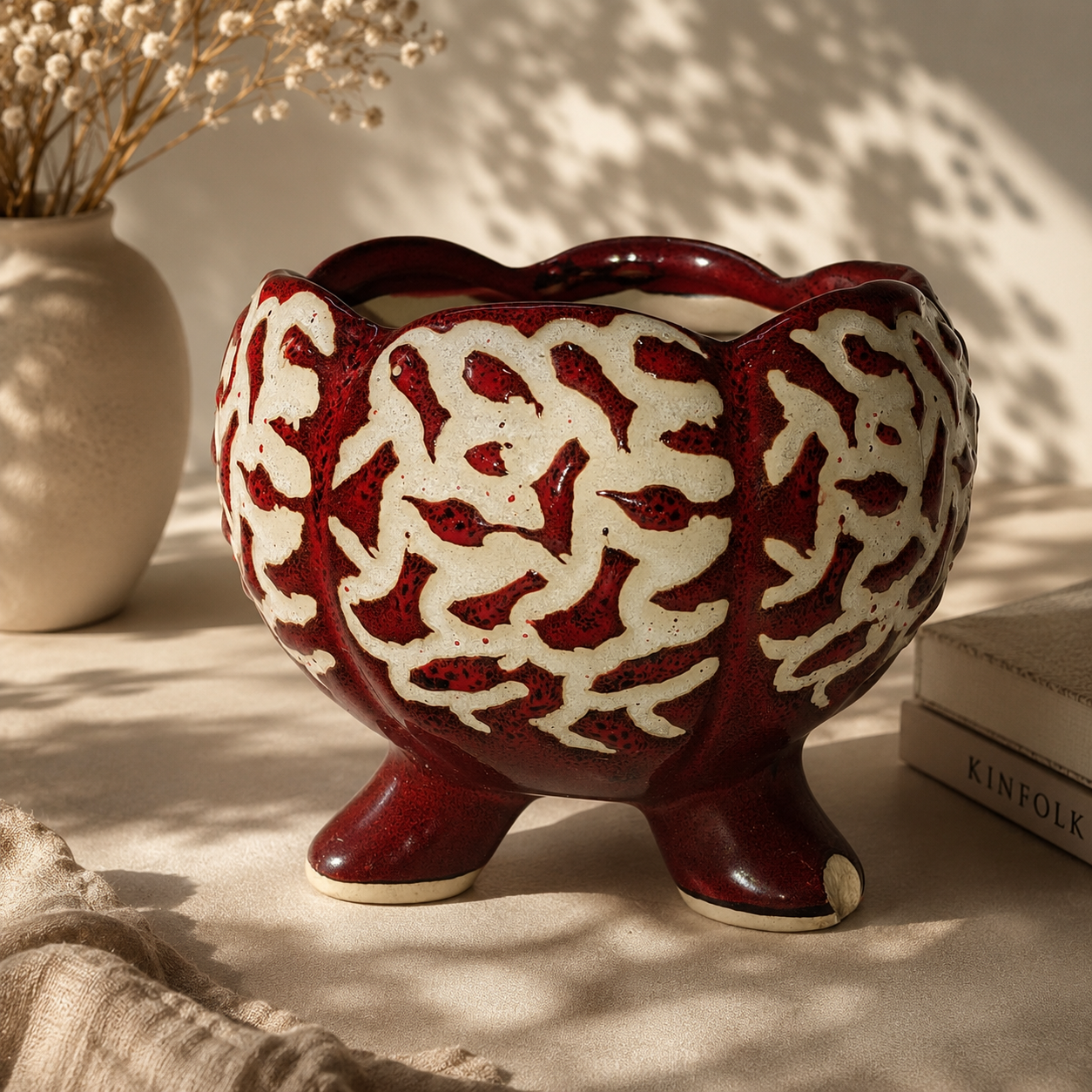 Maroon glaze ceremic planter
