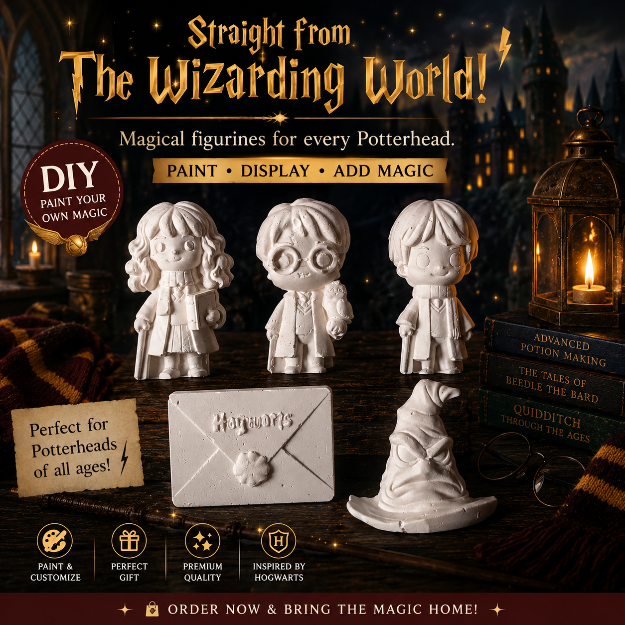 Wizard-Inspired DIY Plaster Figurine Collection!