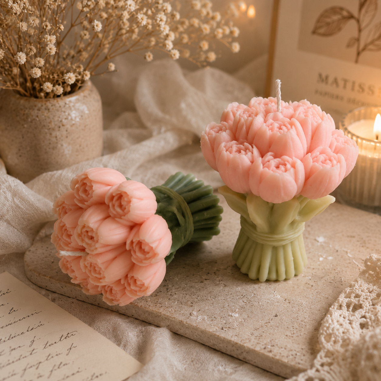 A bouquet that never wilts, only glows. ✨🕯️