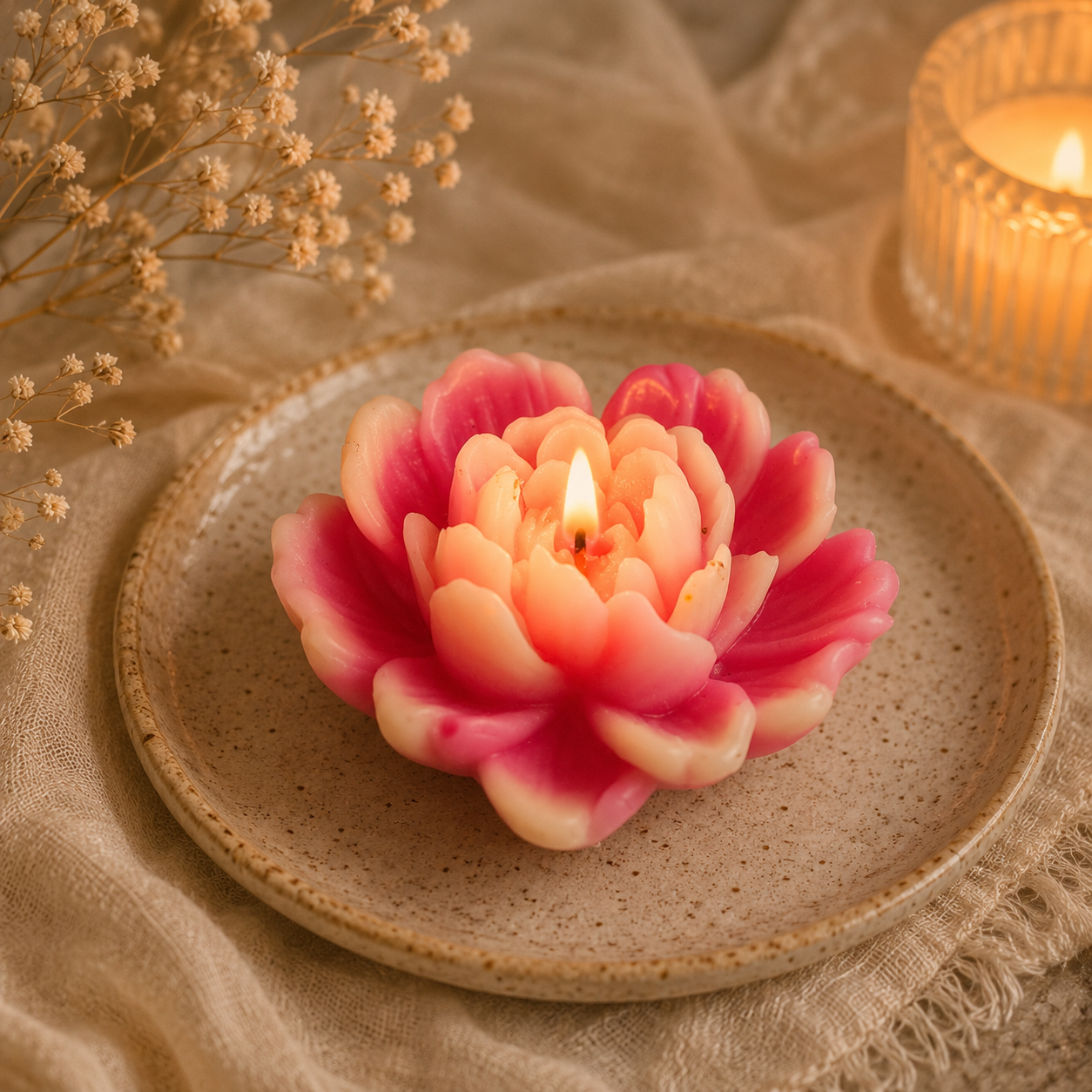 Heart shape rose candle 