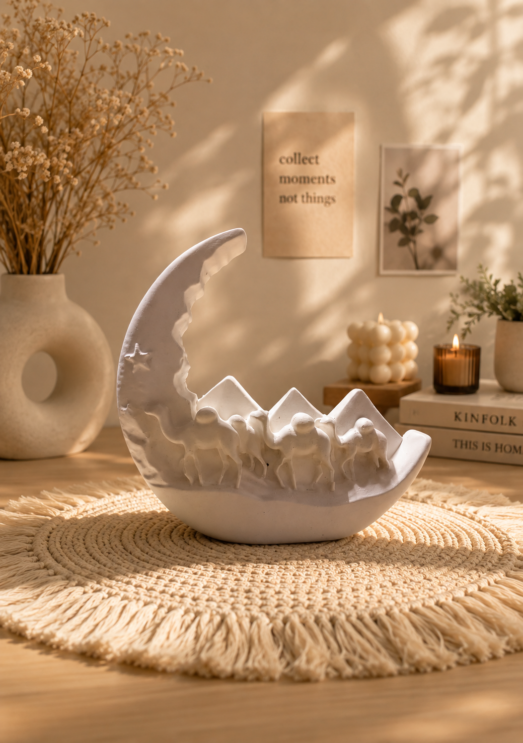 Crescent moon sculpture